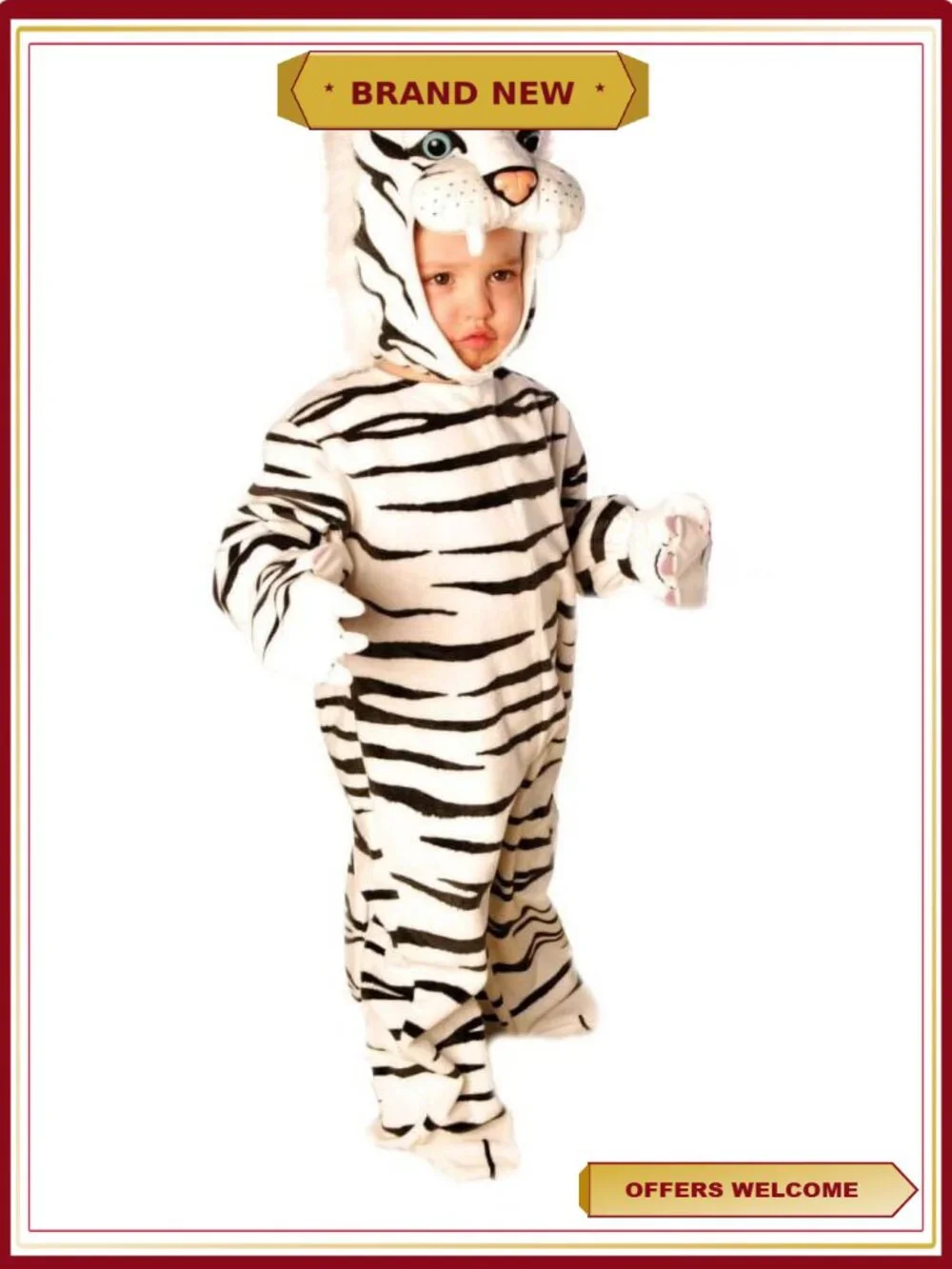 Plush Tiger Infant Halloween Costume 6-12 Months Jumpsuit